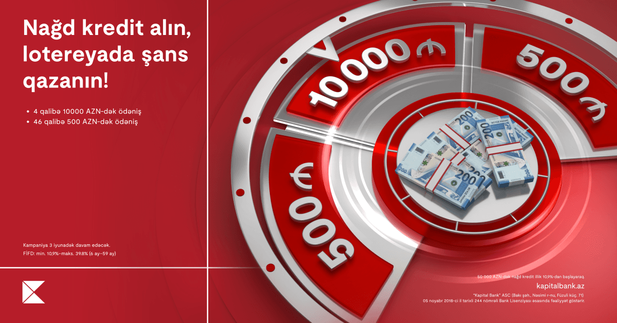 \"Kapital Bank\"dan mükafatlarla dolu “50 gün 50 hədiyyə” lotereyası