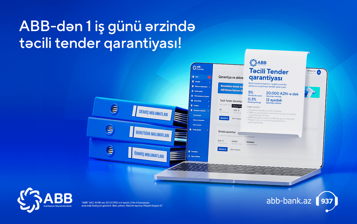 ABB-dən cəmi bir günə tender qarantiyası