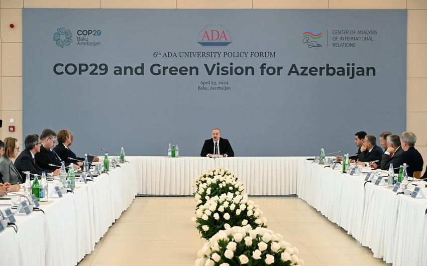 Prezident: \"COP29-dan əvvəl Azərbaycanla Ermənistan arasında ən azı baza prinsipləri üzrə razılığa gəlmək tam real görünür\"