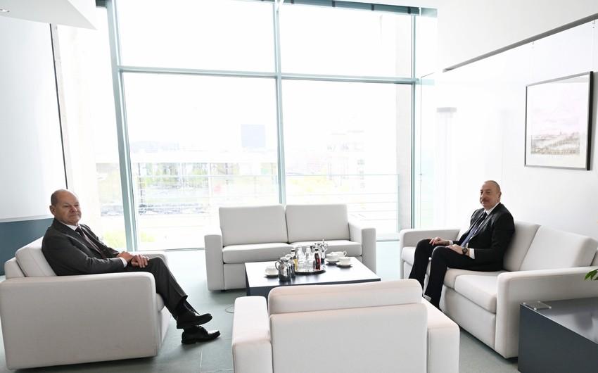 Olaf Şolts İlham Əliyevə iqlim dəyişiklikləri ilə mübarizəsinə görə TƏŞƏKKÜR ETDİ
