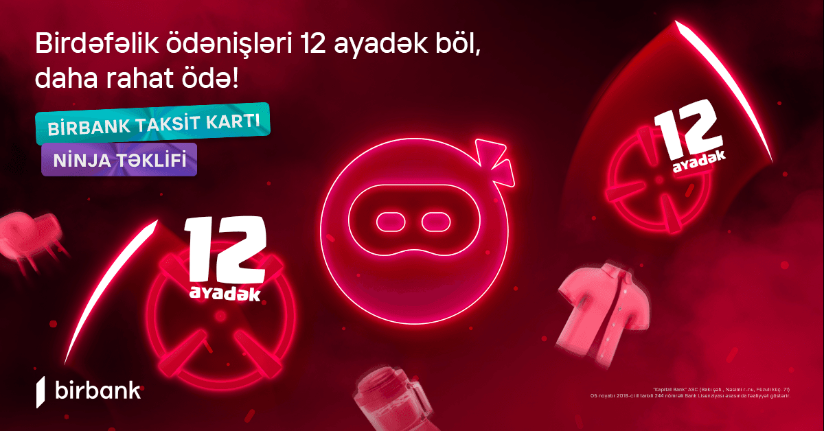 Birbank-dan daha bir yenilik: Ninja təklifi artıq mobil tətbiqdə Birbank-dan daha bir yenilik: Ninja təklifi artıq mobil tətbiqdə