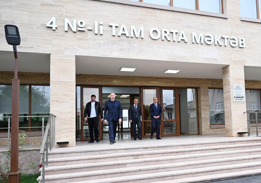 Prezidentin ötən gün açılışında iştirak etdiyi məktəbdən görüntülər - VİDEO