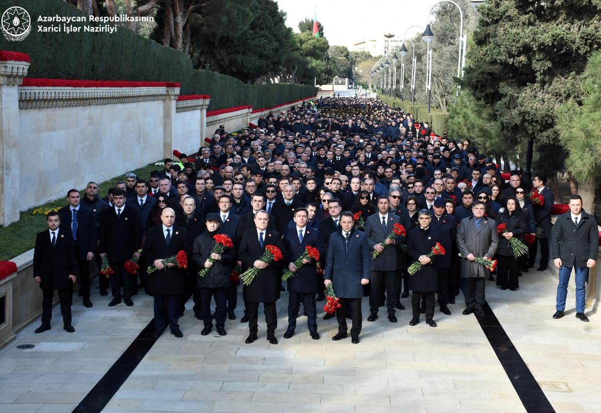 XİN rəhbərliyi və əməkdaşları 20 Yanvar Şəhidlərinin xatirəsini andılar