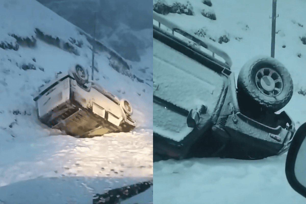 Şahdağda "Hummer" aşdı - Sürücü və həyat yoldaşı...