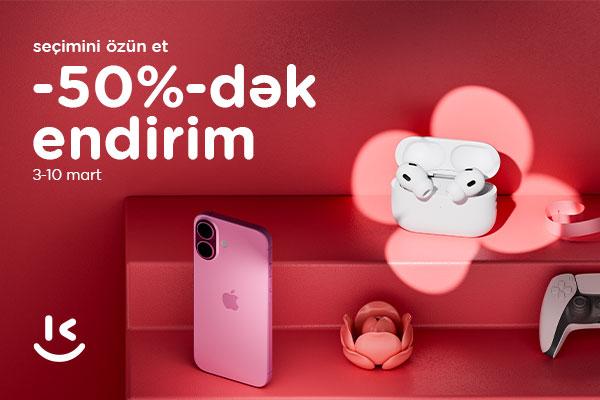 "Kontakt"da "8 Mart"a özəl kampaniya – 50%-DƏK ENDİRİM "Kontakt"da "8 Mart"a özəl kampaniya – 50%-DƏK ENDİRİM