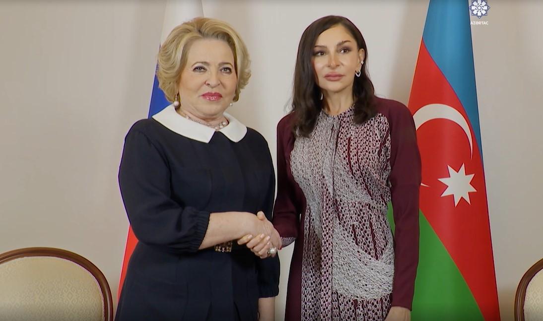 Mehriban Əliyeva Matviyenko ilə görüşdü - VİDEO