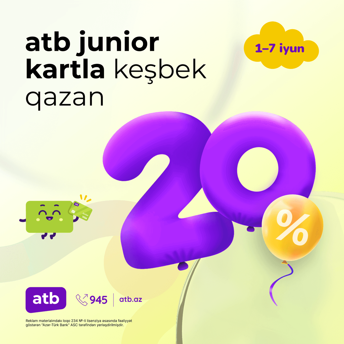 "Azər Türk Bank"dan uşaqlar üçün 20% "cashback" kampaniyası