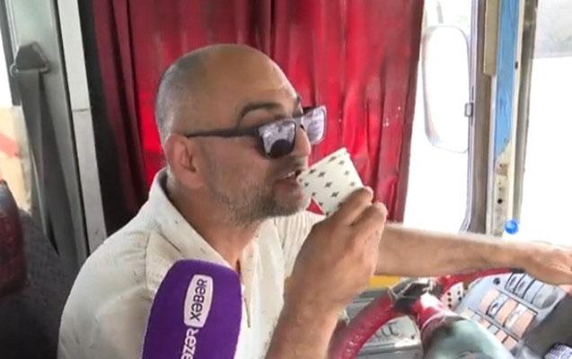 Avtobus sürücüsü sükan arxasında pivə içib?- VİDEO
