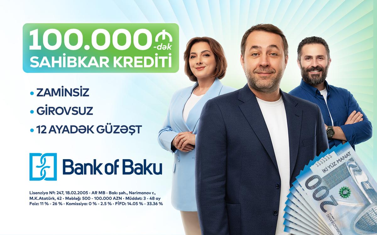 Sahibkarlara dəstək var: "Bank of Baku"dan 100.000 AZN-dək sahibkar krediti!