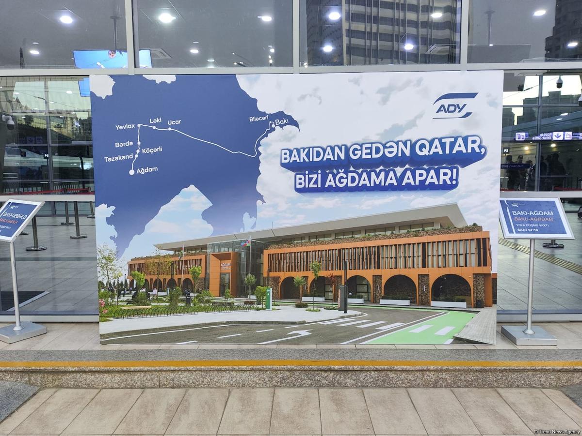 32 ildən sonra: Bakı–Ağdam qatarı mənzil başına çatdı - FOTO