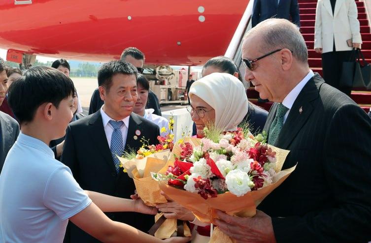 Ərdoğan Çində belə qarşılandı - FOTO/VİDEO