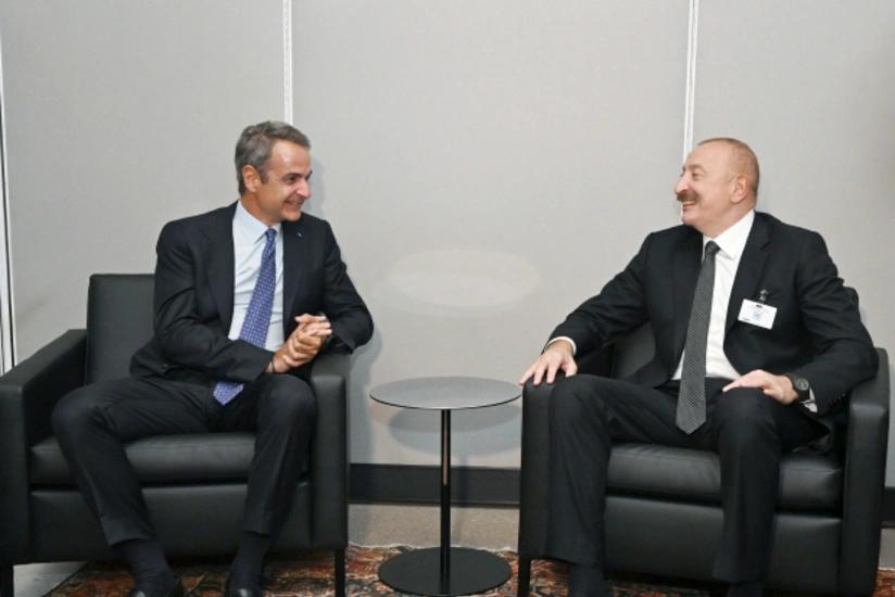 İlham Əliyev Mitsotakis ilə görüşdü - FOTO