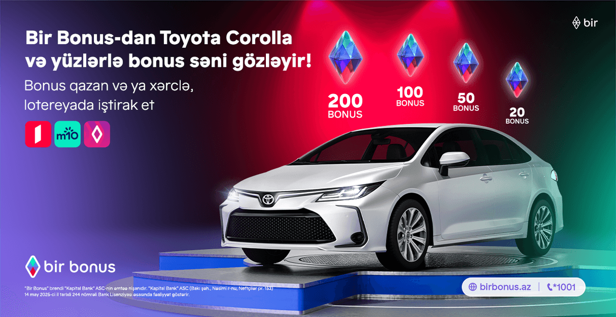 Bir Bonus Toyota Corolla və yüzlərlə bonus qazandırır