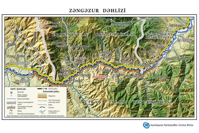 Zəngəzur dəhlizinin xəritəsi hazırlandı