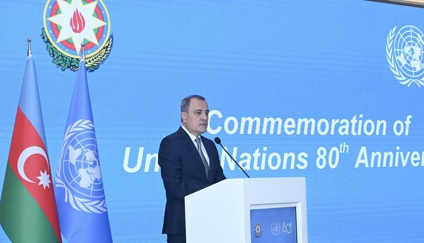 Ceyhun Bayramov BMT-yə həsr olunmuş tədbirdə çıxış etdi - FOTO