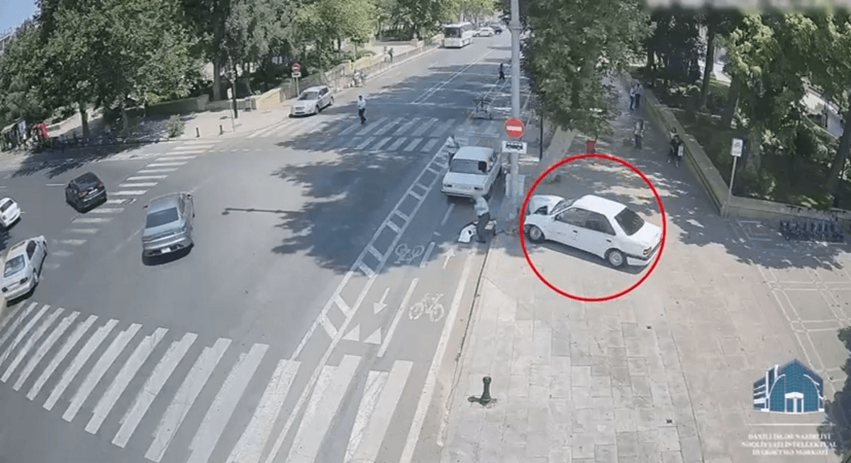 Bakıda piyadalar ölümdən son anda xilas oldular - ANBAAN VİDEO