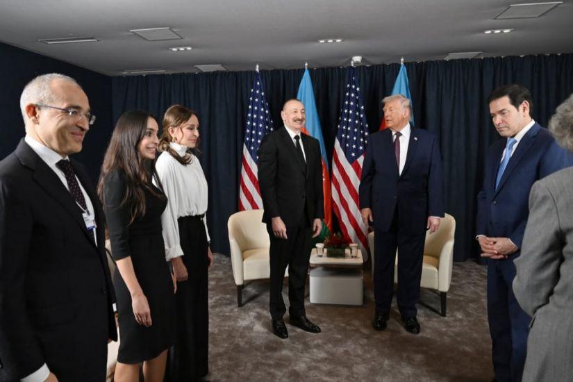 Mehriban Əliyeva Prezident İlham Əliyevin Donald Trampla görüşündən paylaşım edib