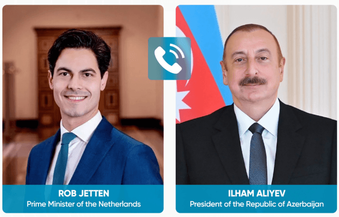 İlham Əliyev Niderlandın Baş naziri ilə telefon danışığı apardı İlham Əliyev Niderlandın Baş naziri ilə telefon danışığı apardı