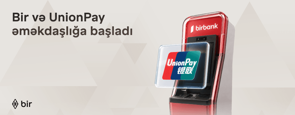 Bir və “UnionPay” tərəfdaşlığı ilə Azərbaycanda beynəlxalq ödəniş imkanları genişlənir Bir və “UnionPay” tərəfdaşlığı ilə Azərbaycanda beynəlxalq ödəniş imkanları genişlənir