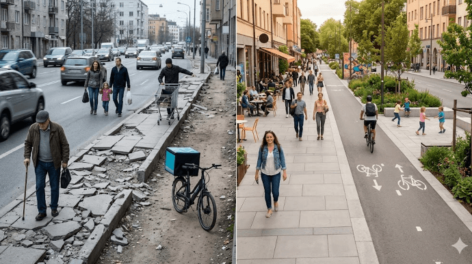 Bakıda piyada olmaq: Səkilər parklanma və ticarət yerinə çevrilib Bakıda piyada olmaq: Səkilər parklanma və ticarət yerinə çevrilib