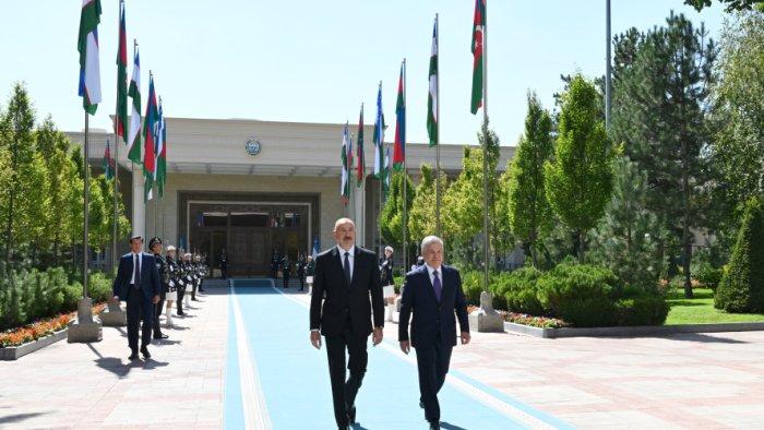 Daşkənddə İlham Əliyevin rəsmi qarşılanma mərasimi olub - FOTO