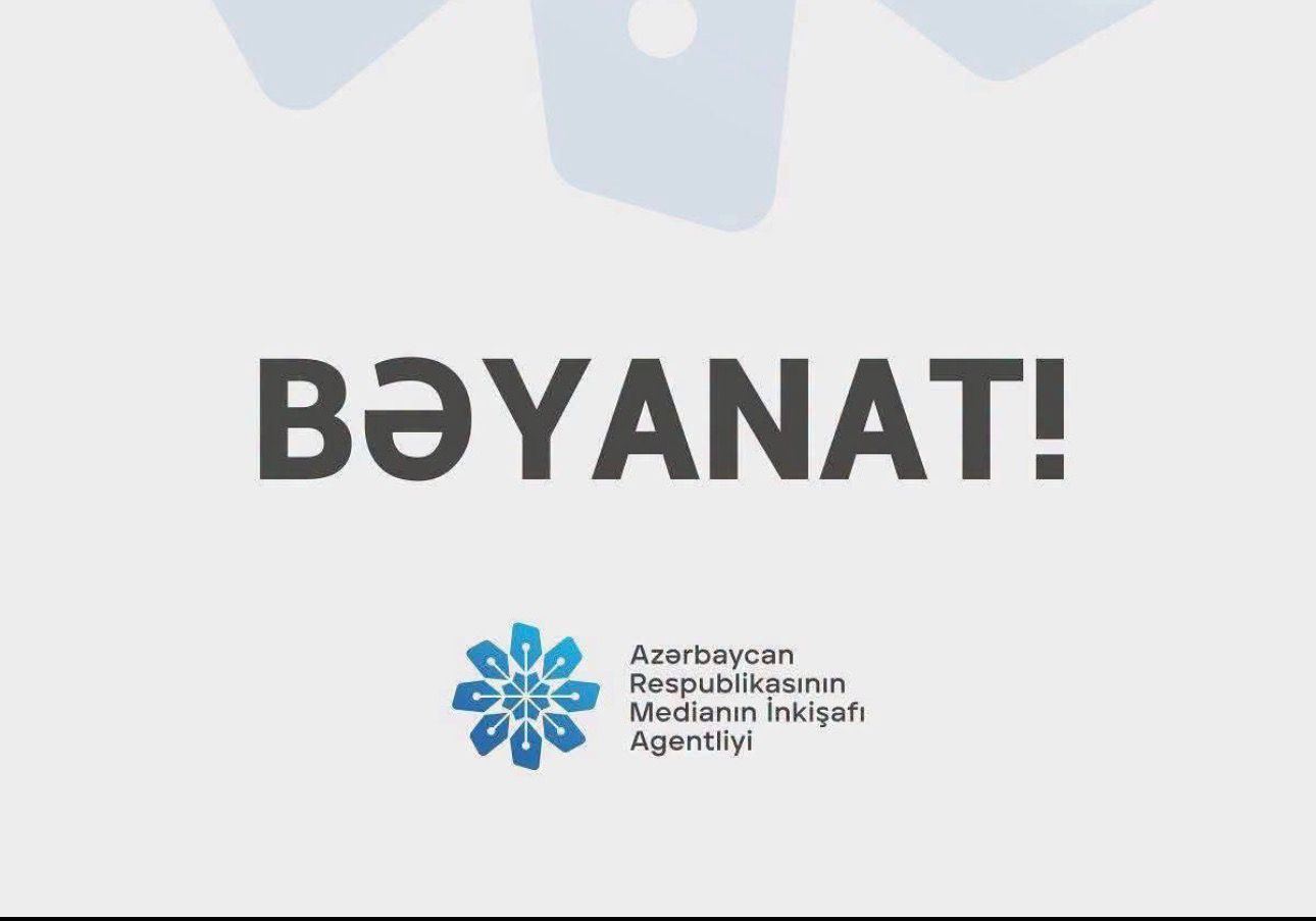 MEDİA-dan bəyanat: Müvafiq tədbir görüləcək! MEDİA-dan bəyanat: Müvafiq tədbir görüləcək!
