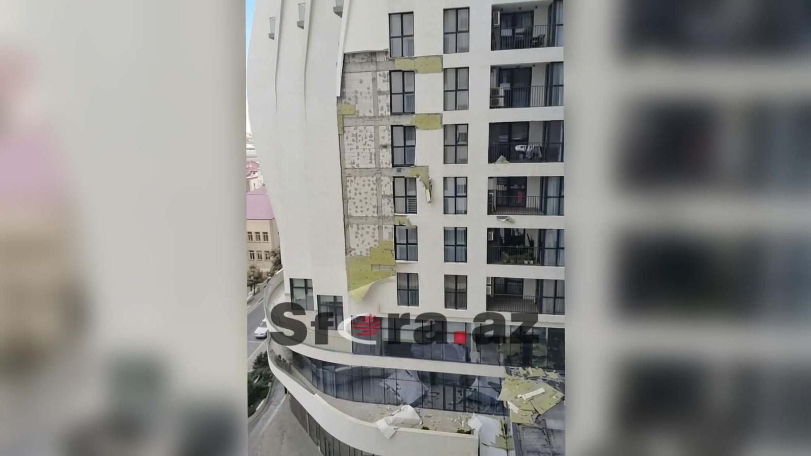 “Sabah Residence” küləyə tab gətirmədi - VİDEO