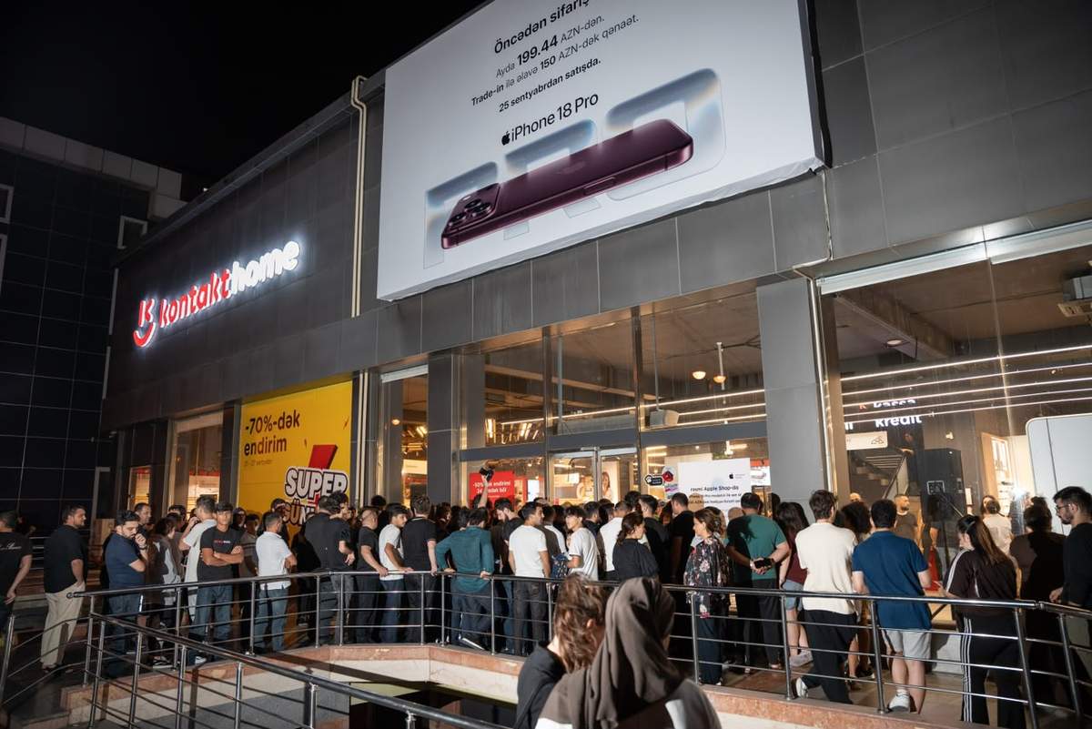 “Kontakt”da “iPhone 18 Pro” seriyasına axın: 4-cü il ardıcıl satış rekordu – FOTO “Kontakt”da “iPhone 18 Pro” seriyasına axın: 4-cü il ardıcıl satış rekordu – FOTO