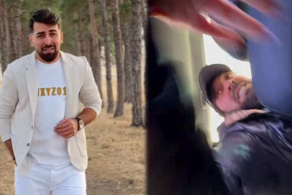 Rəqqas Nicat maşında xanımını döydü Rəqqas Nicat maşında xanımını döydü