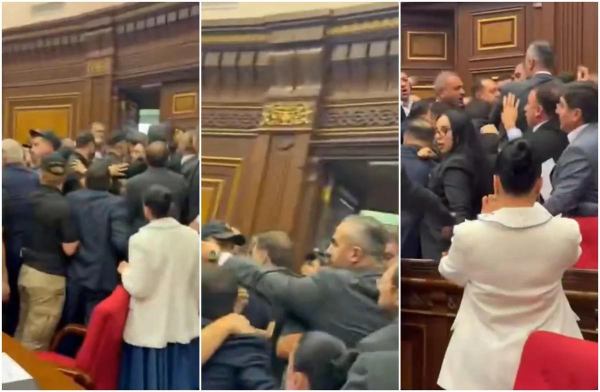 Ermənistan parlamentində deputatlar arasında dava düşüb Ermənistan parlamentində deputatlar arasında dava düşüb