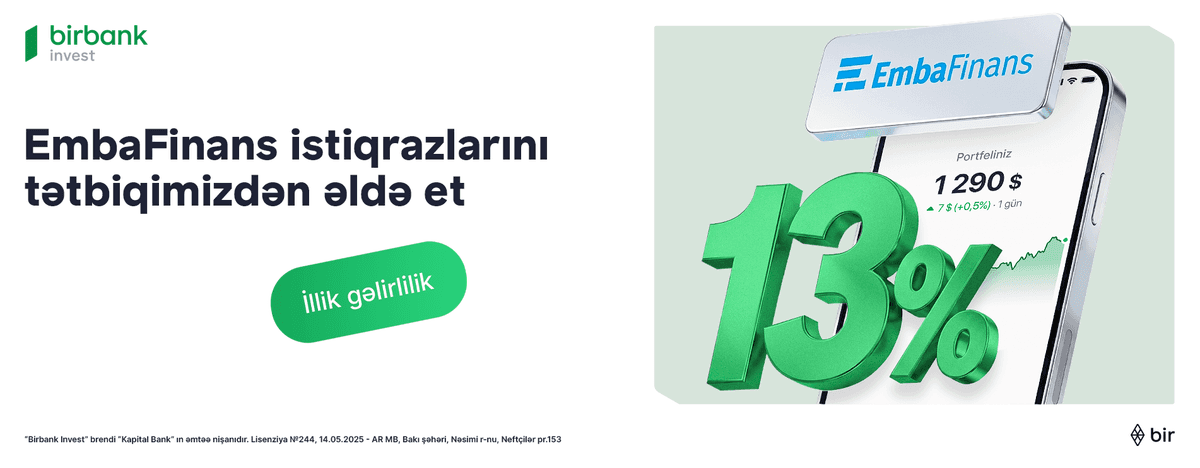 Birbank Invest vasitəsilə “EmbaFinans” BOKT istiqrazlarına investisiya etmək imkanı Birbank Invest vasitəsilə “EmbaFinans” BOKT istiqrazlarına investisiya etmək imkanı