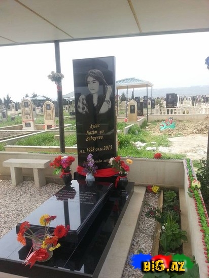 Sevgilisi tərəfindən öldürülən Aytacın qəbir daşı - FOTOLAR