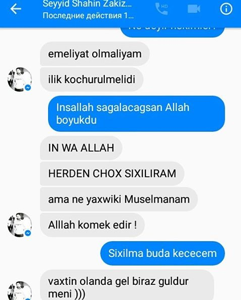 Şahinin son yazışması: