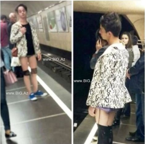 Bakı metrosunda BİABIRÇILIQ: Alt paltarı ilə qatara mindi və... - FOTO
