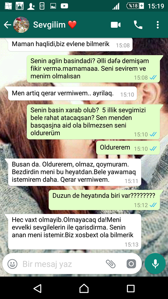 Azərbaycanda iki sevgilinin ayrılıq mesajı GÜNDƏMİ SİLKƏLƏYƏCƏK! - \