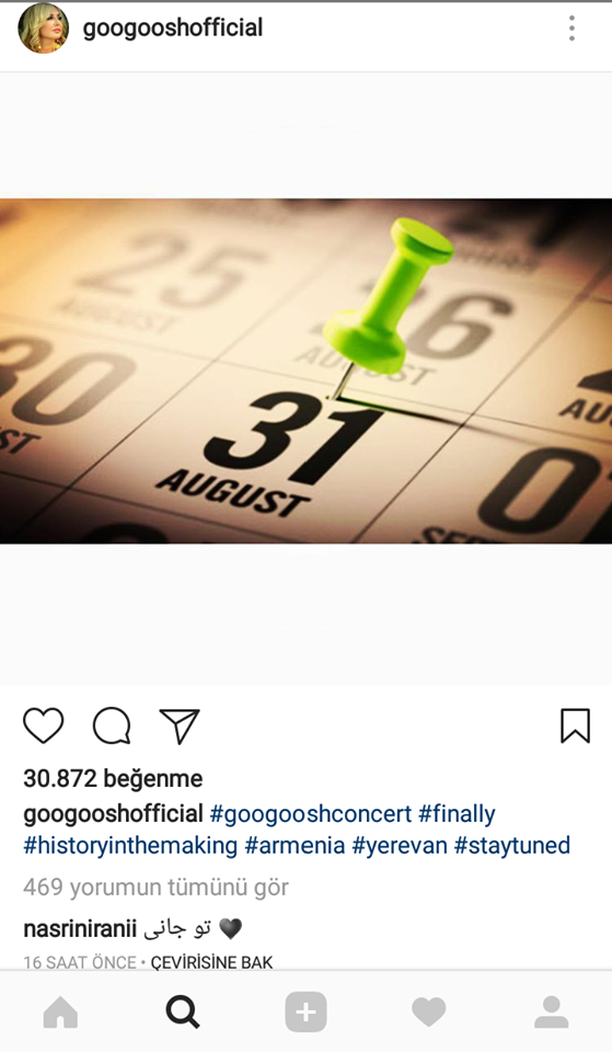 Ququş Ermənistanda konsert verəcək