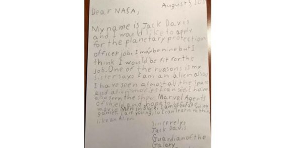 9 yaşlı uşaq iş üçün NASA-ya müraciət etdi