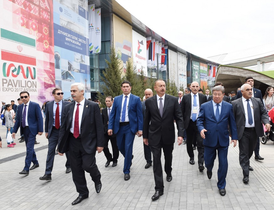 İlham Əliyev Qazaxıstanda beynəlxalq sərgidə