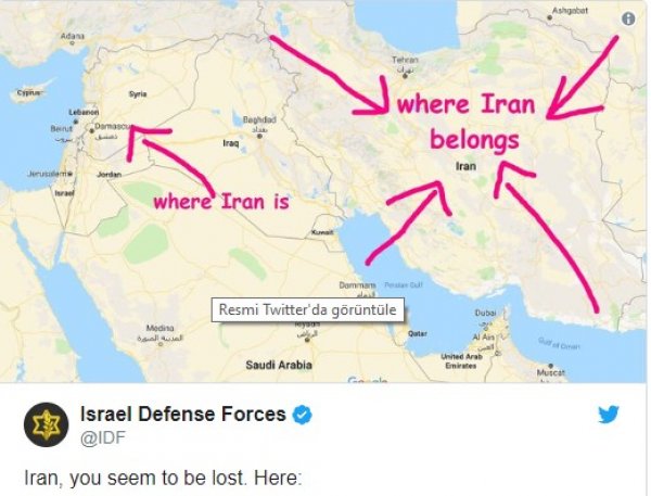 İsrail sosial mediada İranı \