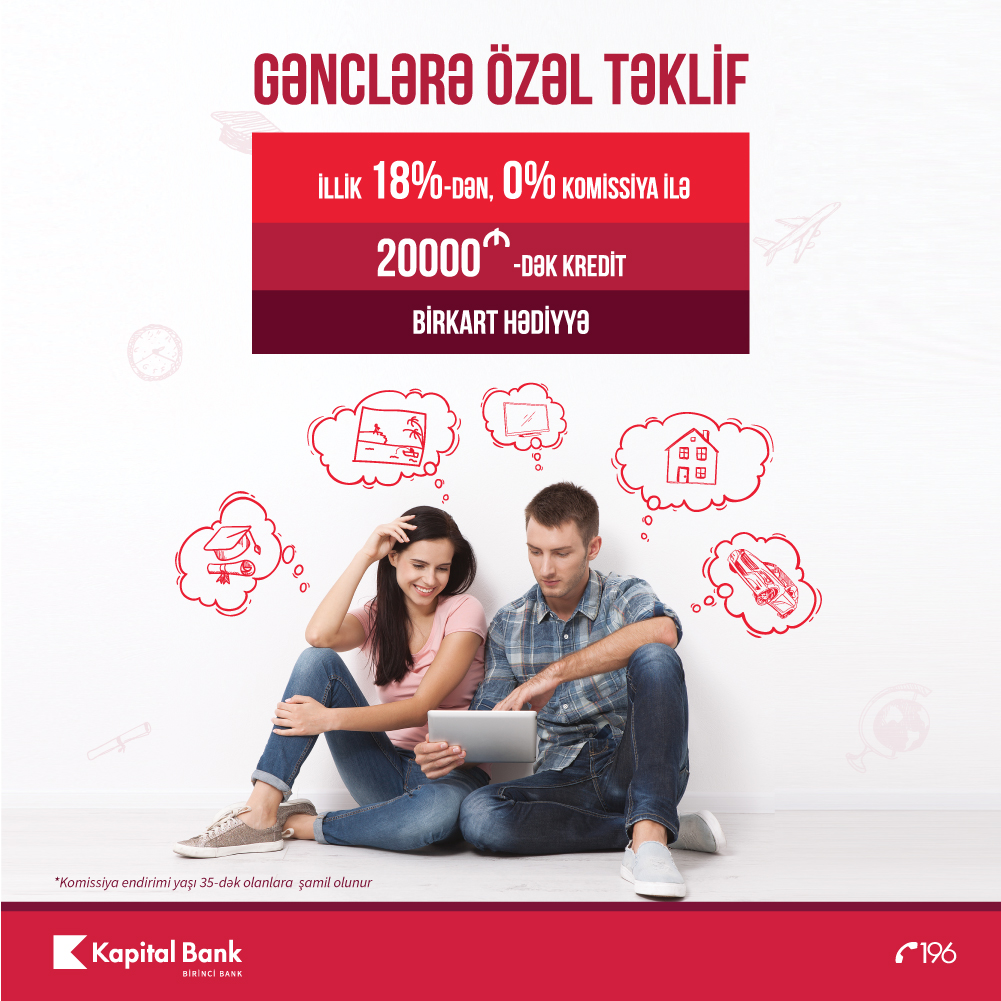 Kapital Bank-dan gənclərə komissiyasız kredit