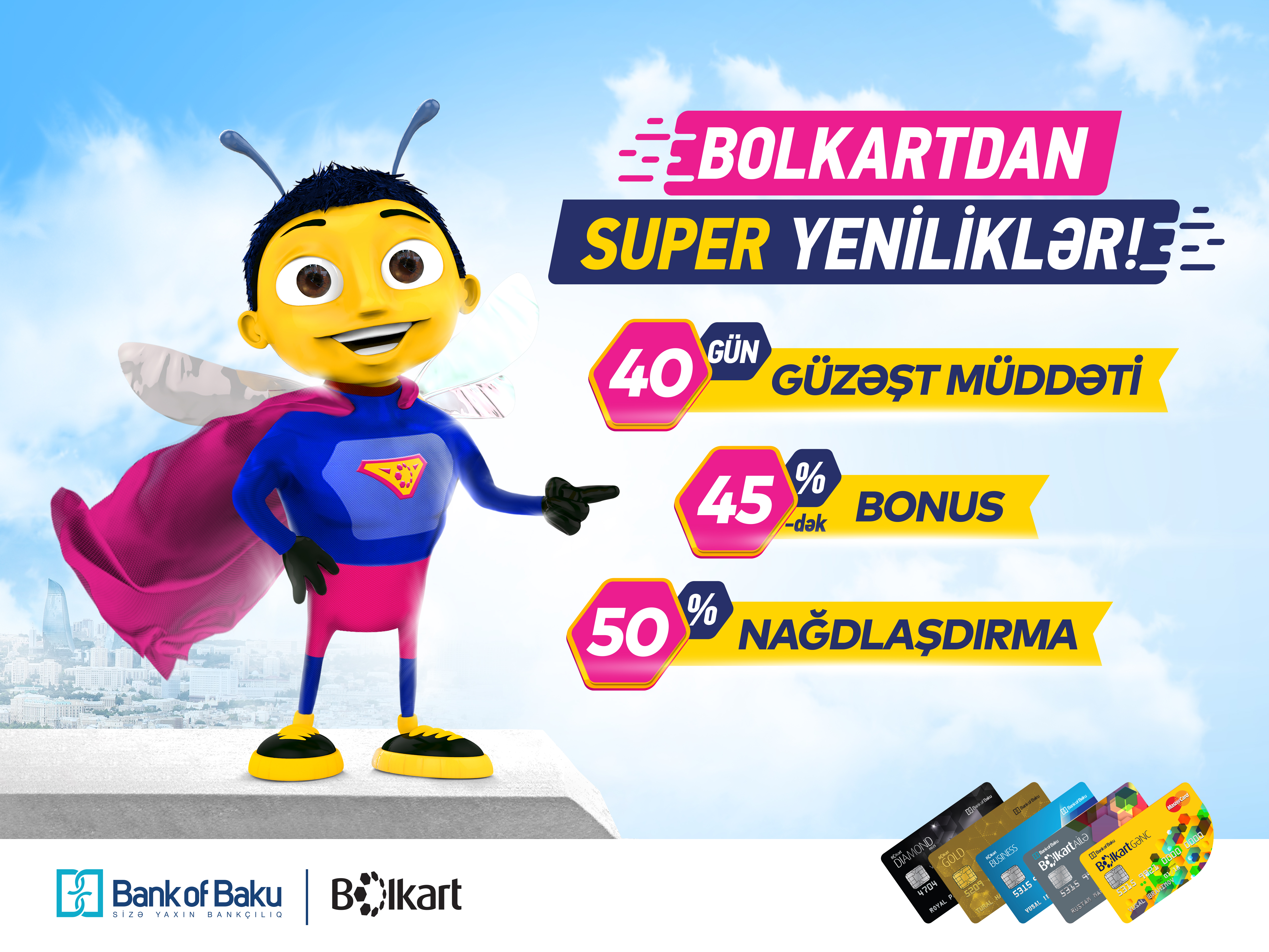 Bolkartdan SUPER yeniliklər: 40 gün güzəşt müddəti, 45%-dək BAL, 50% nağdlaşdırma