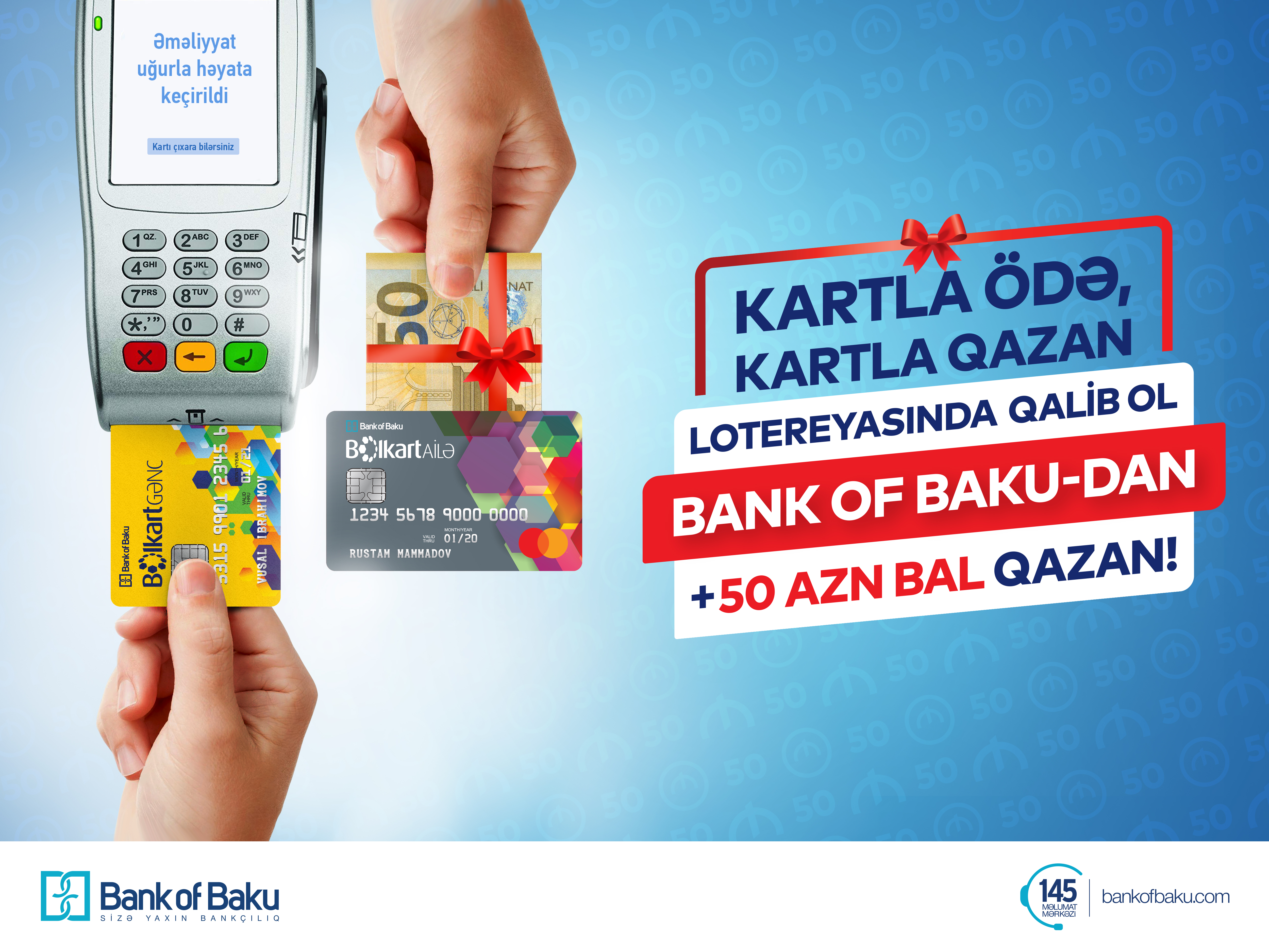Lotereyanın qaliblərinə Bank of Baku-dan Bolkart + 50 AZN bal hədiyyə