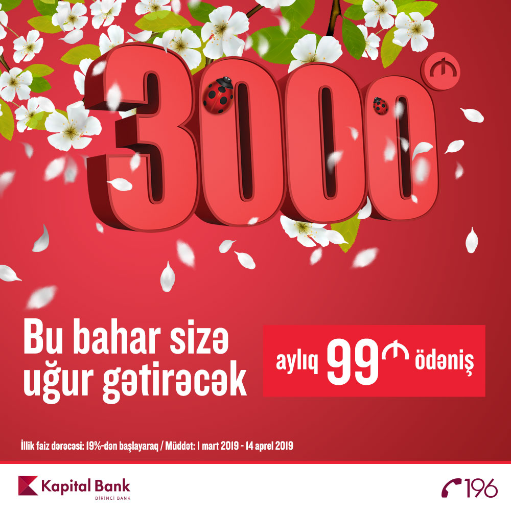 3000 manat alın, ayda 99 manat ödəyin