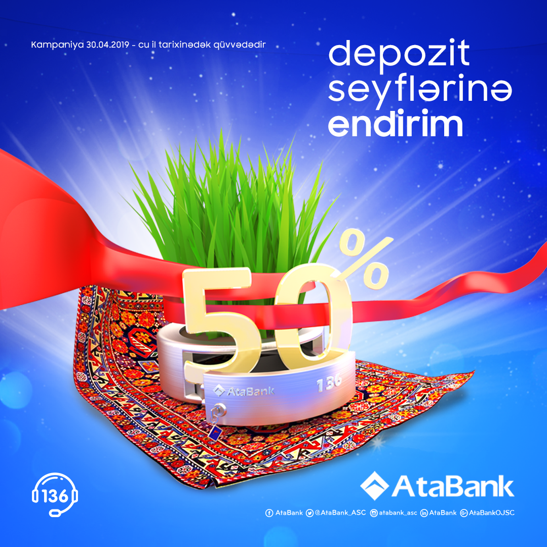 “AtaBank” ASC depozit qutuları üzrə Novruz kampaniyasına start verir.