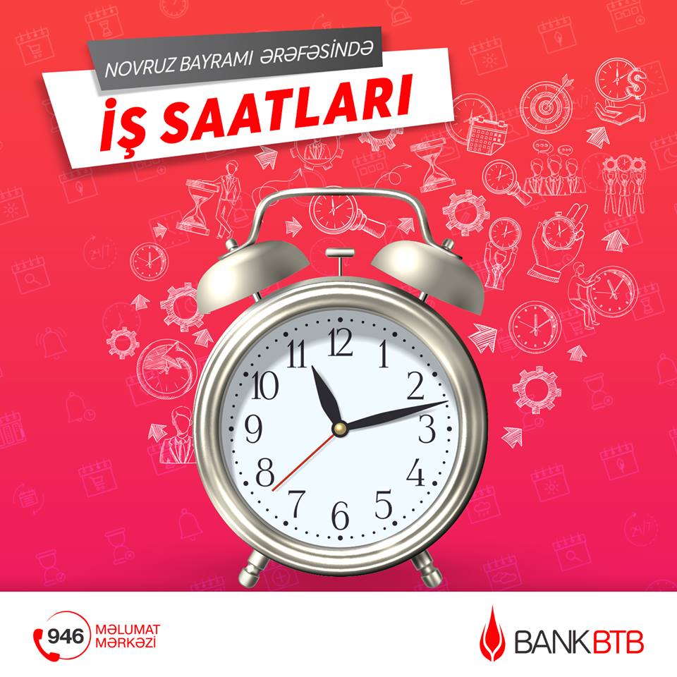 “Bank BTB” Novruz Bayramı  ərəfəsində fəaliyyət göstərəcək
