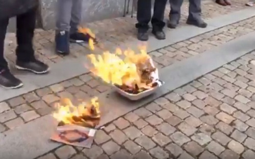 Danimarkada Qurani-Kərimi yandırdılar - VİDEO