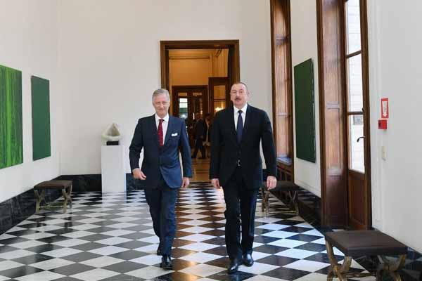 Prezident İlham Əliyev Brüsseldə Belçika kralı ilə görüşüb -  FOTO 