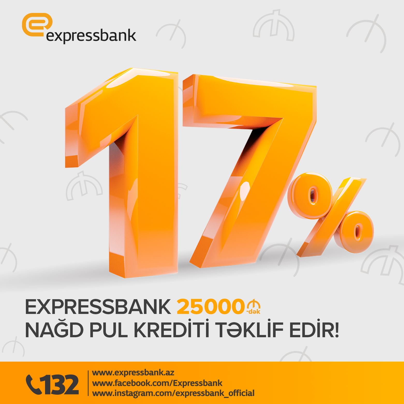 Expressbank aşağı faizlərlə 25 000 AZN-dək nağd pul krediti təklif edir