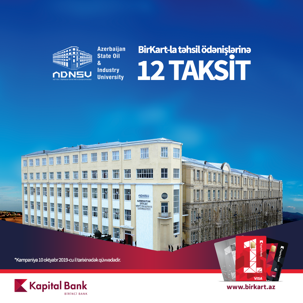 BirKart-la ADNSU-da təhsil haqqını hissə-hissə ödəmək olar