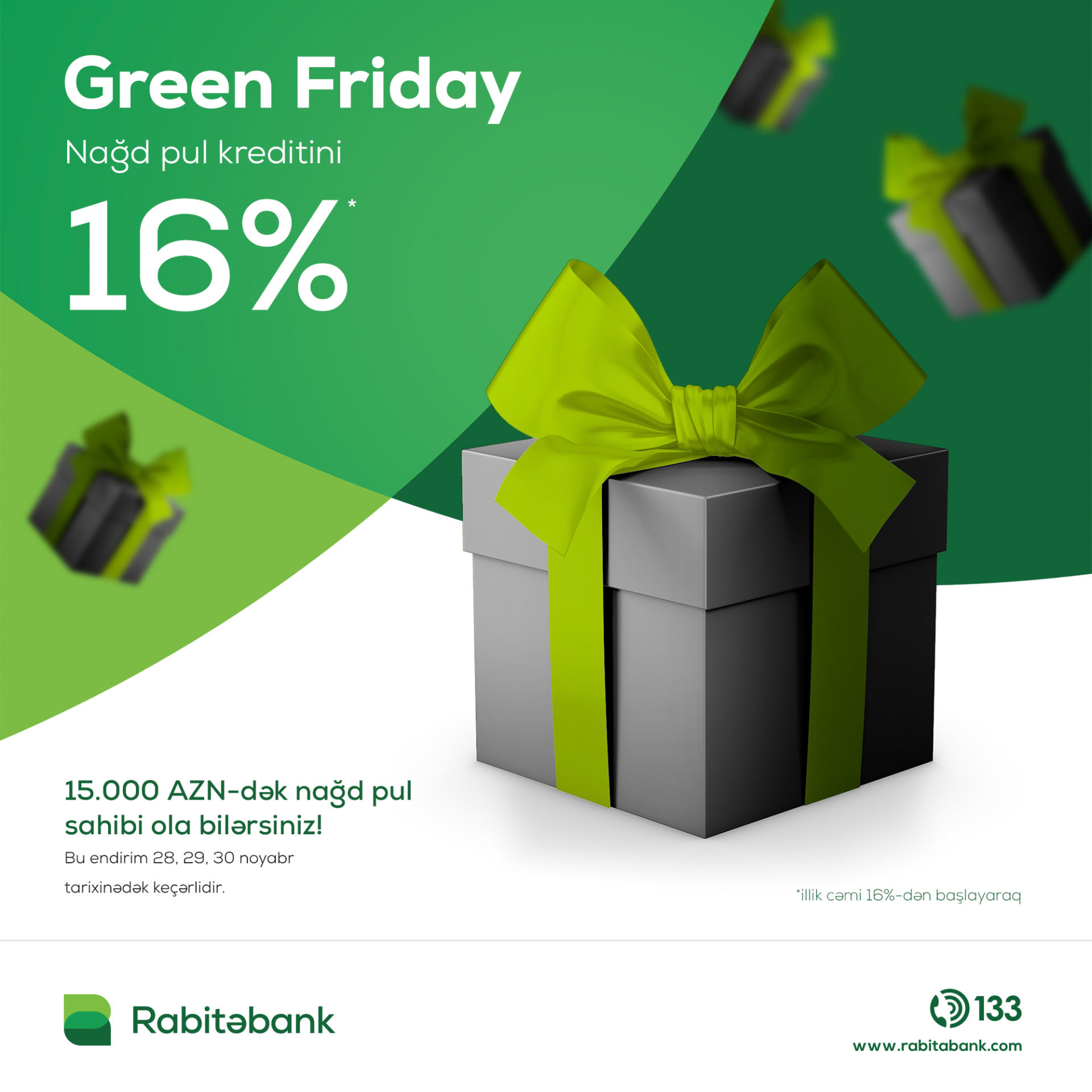 Rabitəbank-dan nağd pul kreditinə 5% endirim!